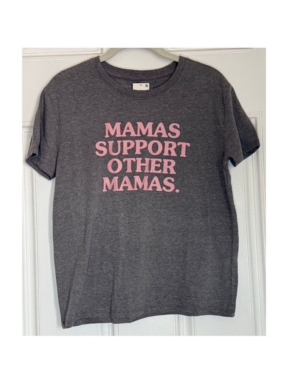 Women's Fifth Sun Gray Pink Mamas Support Other Mamas Short Sleeve Tee XS